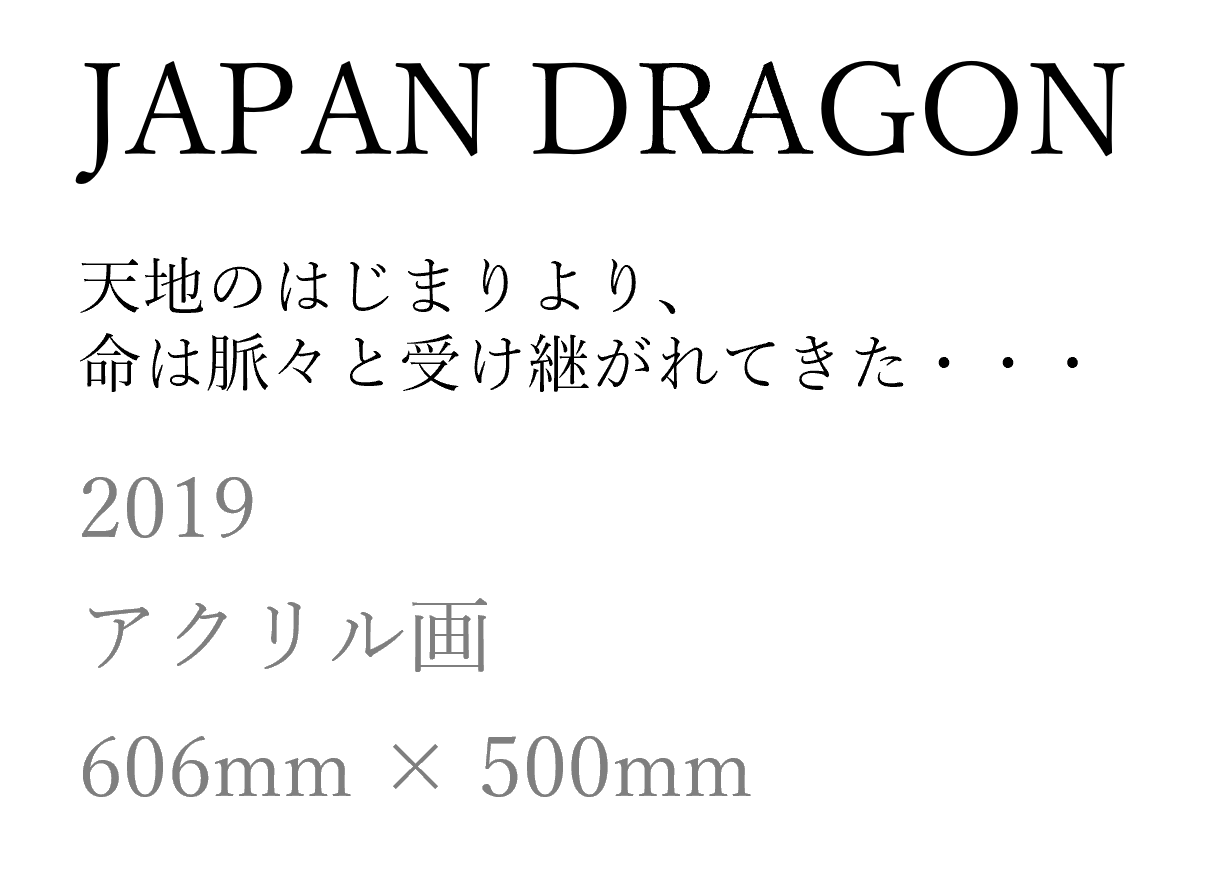 JAPAN DRAGON タイトルとサイズ
